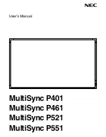NEC P401 - MultiSync - 40" LCD Flat Panel... User Manual preview