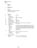 NEC P42XC10 - PlasmaSync - 42" Plasma Panel Specification Sheet предпросмотр
