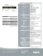 Preview for 2 page of NEC P42XC10 - PlasmaSync - 42" Plasma Panel Specifications