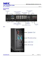 Preview for 10 page of NEC P461 - MultiSync - 46" LCD Flat Panel Display Installation Manual