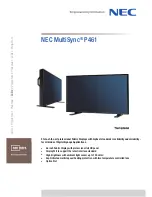 NEC P461 - MultiSync - 46" LCD Flat Panel... Technical Specification preview