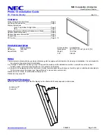 Preview for 1 page of NEC P50XC10 Installation Manual