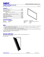 NEC P50XP10-BK Installation Manual предпросмотр