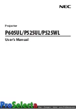 Предварительный просмотр 1 страницы NEC P525UL User Manual