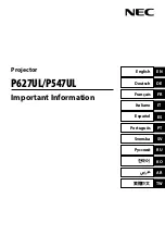 Предварительный просмотр 1 страницы NEC P627UL Manual