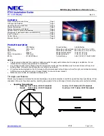 Preview for 1 page of NEC P703 Installation Manual