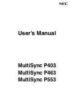 NEC P703 User Manual preview