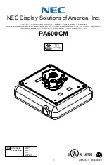 NEC PA600CM Manual preview