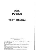 Preview for 2 page of NEC PC-8300 Manual