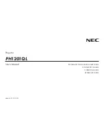 NEC PH1201QL User Manual preview