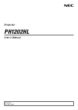 Предварительный просмотр 1 страницы NEC PH1202HL User Manual