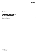 NEC PH1202HL1 User Manual preview