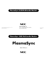 NEC PlasmaSync 3300 User Manual preview