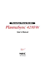 NEC PlasmaSync 4210W User Manual preview