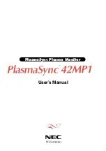 NEC PlasmaSync 42MP1 User Manual preview