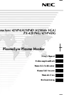 NEC PlasmaSync 42VP User Manual preview