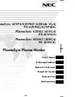 NEC PlasmaSync 42VP4 (42Wide VGA) User Manual preview