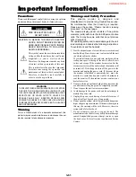 Preview for 3 page of NEC PlasmaSync 42VP4 (42Wide VGA) User Manual