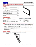 NEC PlasmaSync 42VP4 Installation Manual preview
