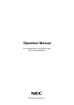 NEC PlasmaSync 42VR5 Operation Manual preview