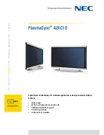 NEC PlasmaSync 42XC10 Specification Sheet preview