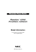 NEC PlasmaSync 42XM2 Model Information preview