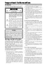 Предварительный просмотр 2 страницы NEC PlasmaSync 42XM3 Operation Manual
