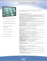 NEC PlasmaSync 42XM4 Specifications preview