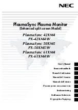 NEC PlasmaSync 42XM4 User Manual preview