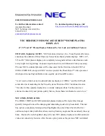 NEC PlasmaSync 42XR4 Manual preview