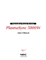 NEC PlasmaSync 5000W User Manual preview