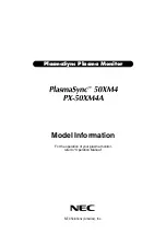 NEC PlasmaSync 50XM4 Information Manual preview