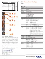 Preview for 2 page of NEC PlasmaSync 50XM4 Specification Sheet