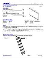NEC PlasmaSync 60XC10 Installation Manual preview