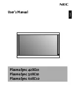 NEC PlasmaSync 60XC10 User Manual preview