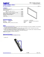 NEC PlasmaSync 60XR5 Installation Manual preview