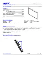 Preview for 1 page of NEC PlasmaSync 60XR5 Installation Manual