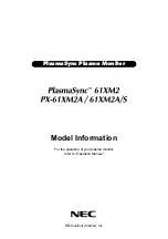 Preview for 1 page of NEC PlasmaSync 61XM2 Operation Manual