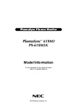 Preview for 1 page of NEC PlasmaSync 61XM3 Model Information
