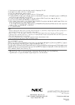Предварительный просмотр 8 страницы NEC PlasmaSync 61XM3 Model Information