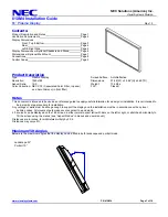 NEC PlasmaSync 61XM4 Installation Manual предпросмотр