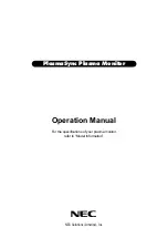 NEC PlasmaSync Operation Manual preview