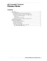 Preview for 1 page of NEC POWERMATE ES Series Release Notes