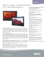 Preview for 1 page of NEC PV32-AVT Brochure