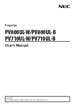 NEC PV800UL-W User Manual предпросмотр