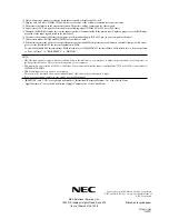 Preview for 8 page of NEC PX-42VP4DP-A Model Information