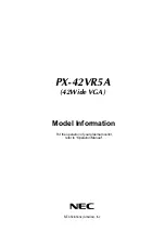 Предварительный просмотр 1 страницы NEC PX-42VR5A Model Information