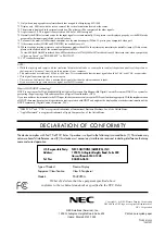 Предварительный просмотр 8 страницы NEC PX-42VR5A Model Information