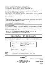 Preview for 8 page of NEC PX-42VR5HA Model Information