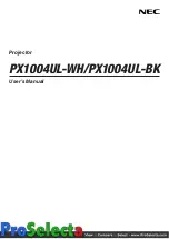 Предварительный просмотр 1 страницы NEC PX1004UL-WH User Manual